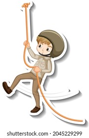 Una plantilla de sticker de ilustración de caricatura infantil