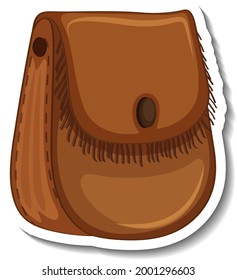 Um modelo de etiqueta com uma ilustração isolada de bolsa marrom