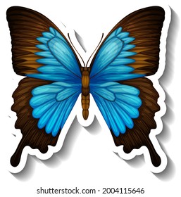 A sticker template with butterfly or moth isolated illustration