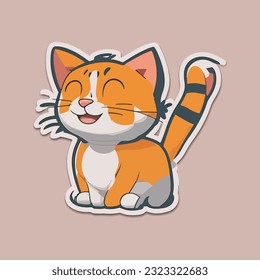 Aufklebervorlage für Katzenkarikaturenzeichen