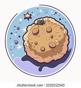 Sticker template with christmas cookie, xmas cookies stickers decoration. Winter holidays