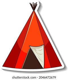 Sticker template with Circus Tent isolated illustration
