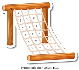 Sticker template with Climbing net for playground isolated illustration