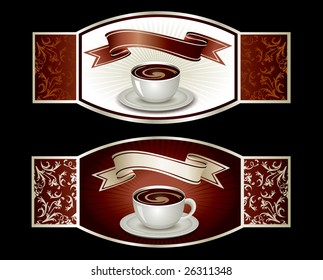 Sticker template with coffee