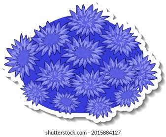 A sticker template with Coral sea element isolated illustration