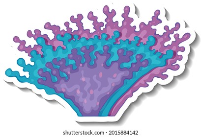 A sticker template with Coral sea element isolated illustration