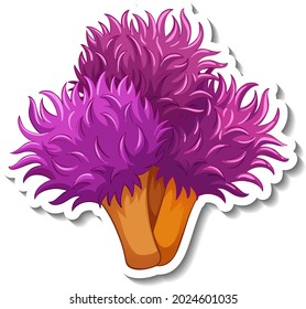 A sticker template with Coral sea element isolated illustration