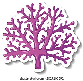 A sticker template with Coral sea element isolated illustration
