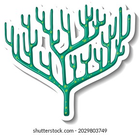A sticker template with Coral sea element isolated illustration