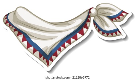 A sticker template with a cowboy scarf isolated illustration