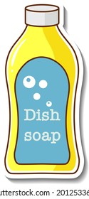 A Sticker Template With Dish Soap Bottle Isolated Illustration