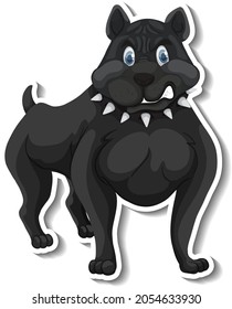 A sticker template of dog cartoon character illustration
