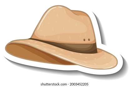 A sticker template with a fedora hat isolated illustration
