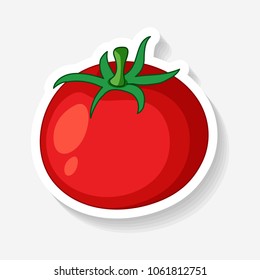 Sticker Template Fresh Tomato Illustration Stock Vector (Royalty Free ...