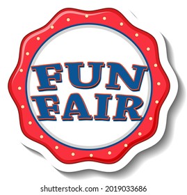 Plantilla de etiquetas con la ilustración aislada de banner Funfair