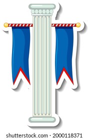 Sticker template with funfair decoration object isolated illustration