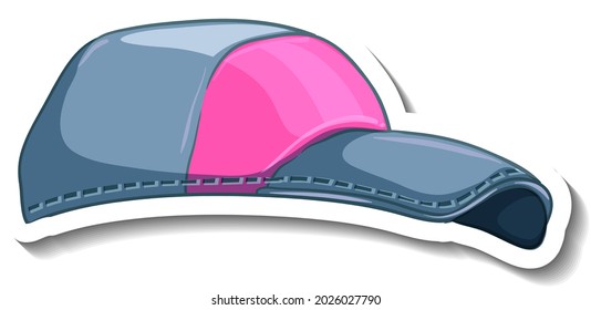 Una plantilla de pegatinas con un capuchón de jeans ilustraciones aisladas