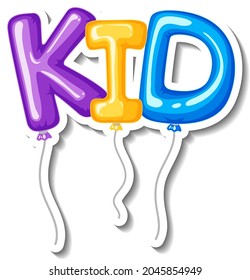 Sticker template with many aphabet balloons  illustration