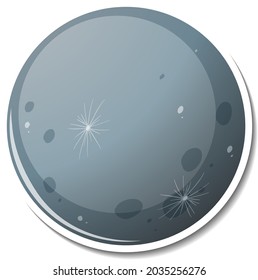 Sticker template with Mercury planet isolated illustration