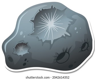 Sticker template with meteorite isolated illustration