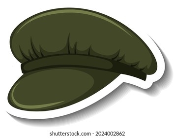 A sticker template with a newsboy cap isolated illustration
