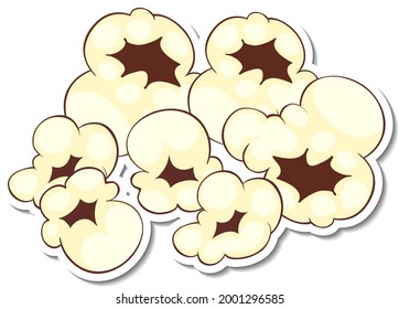 Sticker Template Popcorn Isolated Illustration Stock Vector (Royalty ...