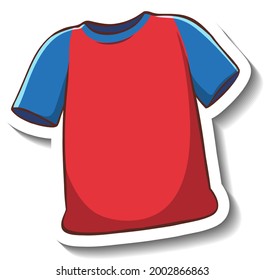 Eine Aufklebervorlage mit rotem T-Shirt, einzelne Abbildung