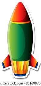 A sticker template with Rocket Space Cartoon isolated illustration