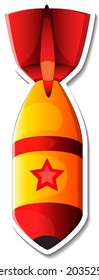 A sticker template with Rocket Space Cartoon isolated illustration