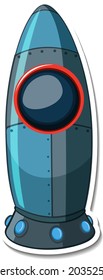 A sticker template with Rocket Space Cartoon isolated illustration