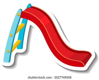 A sticker template with a slide playground equipment illustration
