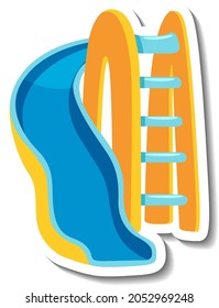 A sticker template with slide playground equipment illustration
