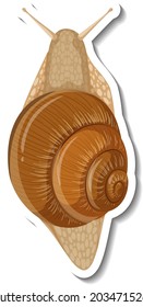 A sticker template with a snail isolated illustration