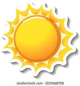 A sticker template with the sun idolated illustration