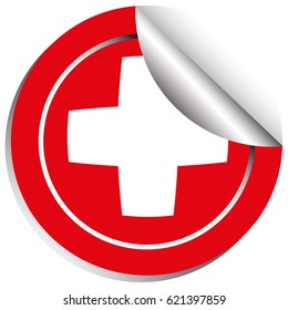 Sticker template for Switzerland flag illustration