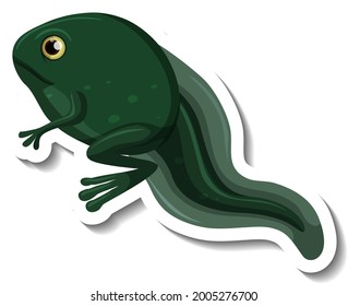 Una plantilla de pegatina de un renacuajo con dos patas ilustraciones aisladas