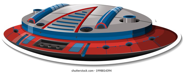 A sticker template with UFO or fighter aircraft isolated illustration