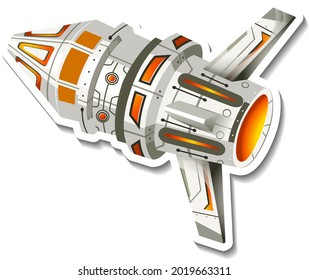 A sticker template with UFO or satellite isolated illustration