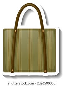 A sticker template with a unisex handbag isolated illustration