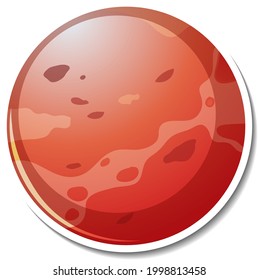 Sticker template with Venus planet isolated illustration