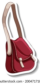 A sticker template with a women crossbody bag isolated illustration