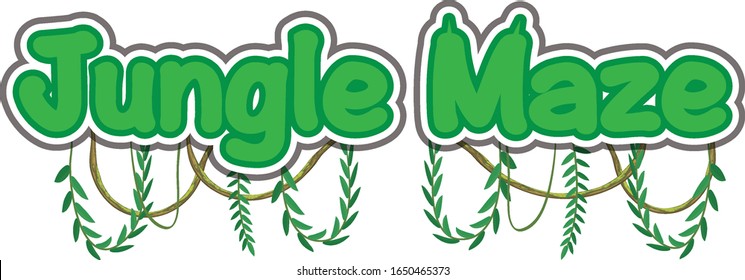 Sticker template for word jungle maze illustration
