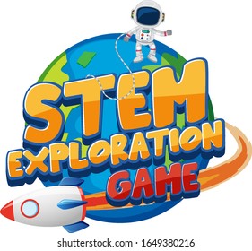 Sticker template for word STEM exploration game illustration