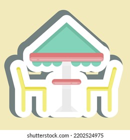Sticker Tent. suitable for City Park symbol. simple design editable. design template vector. simple illustration