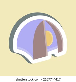 Sticker Tent. suitable for education. simple design editable. design template vector. simple illustration