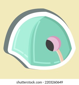 Sticker Tent. suitable for education symbol. simple design editable. design template vector. simple illustration