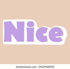 Sticker with text of colorful set. This nice sticker, adorned with a cute cartoon design against a soothing pastel backdrop. Vector illustration.