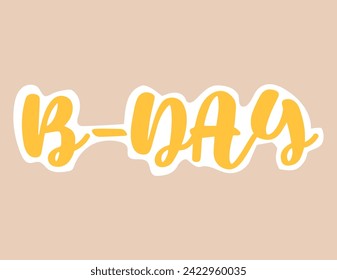 Sticker with text of colorful set. This charming sticker best day feature a delightful cartoon design on a soft pastel background. Vector illustration.