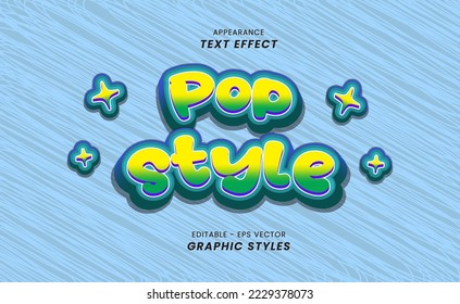 Sticker Text Effect Appearance - Word Writing Pop Style. Effects can be used in the Graphic Style settings. Text Can be changed. Perfect for Business, Web, Game, Promotion, Brand and Campaign Titles.