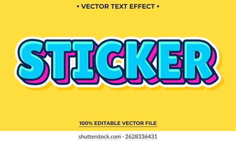 Sticker text effect, comic style editable text effect